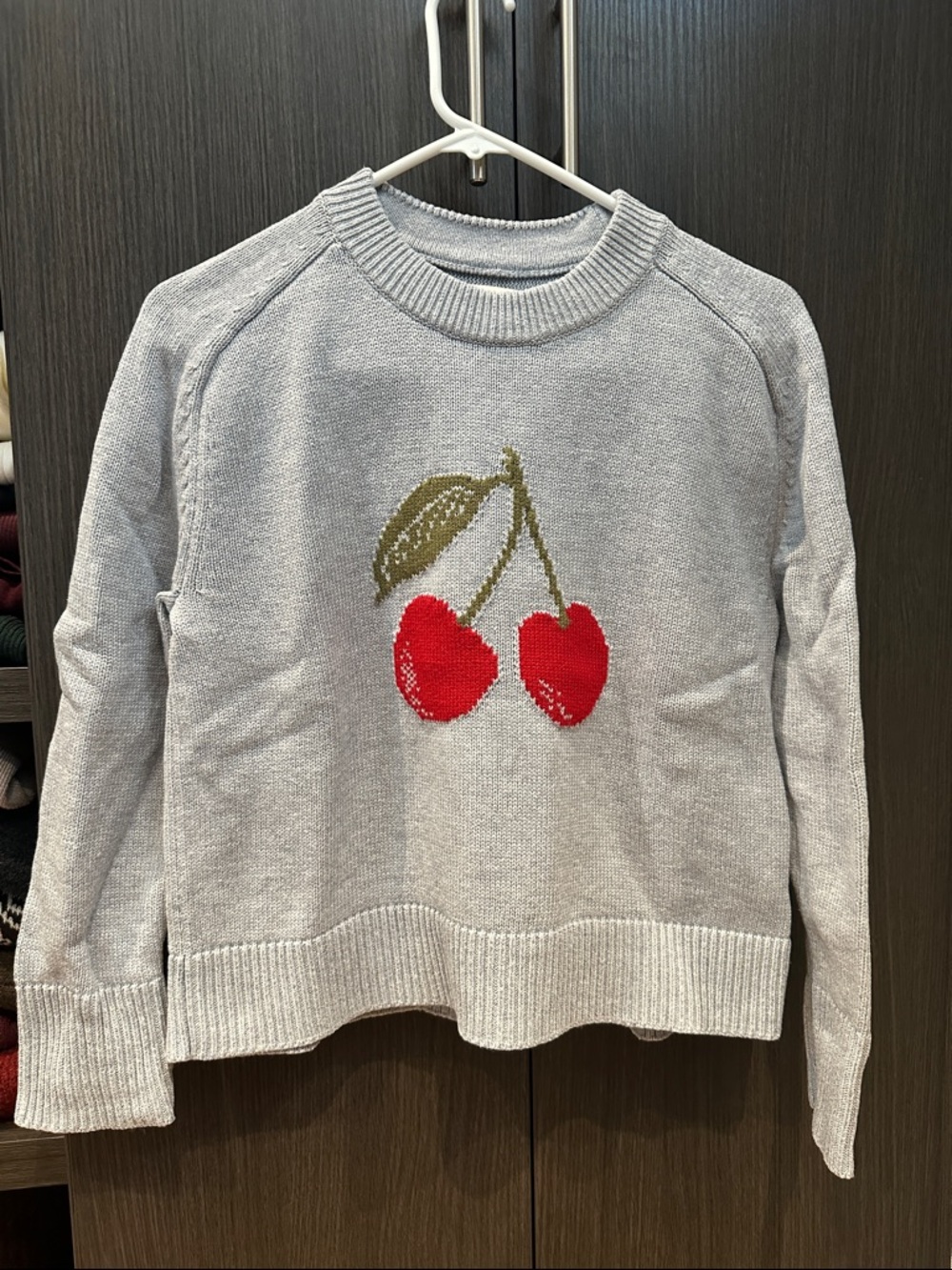 Abercrombie & Fitch Light Blue Cherry Crewneck Sweater